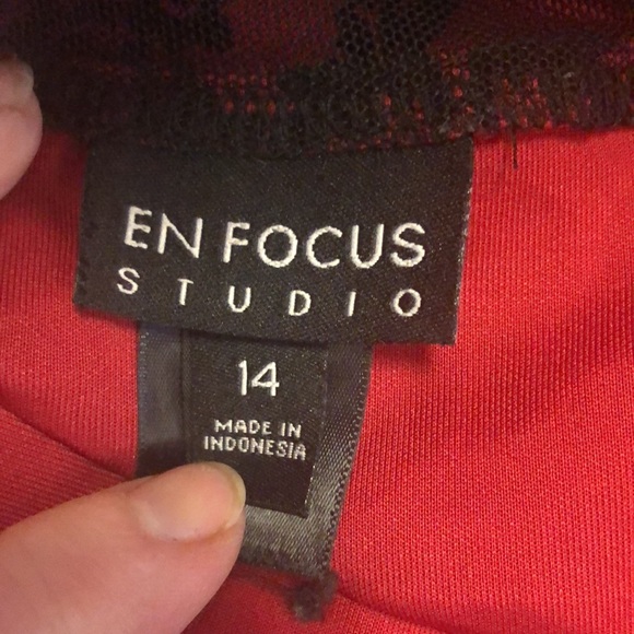 Pretty Red & Black Dress by En Focus Studio Plus Size 14 - Picture 13 of 13